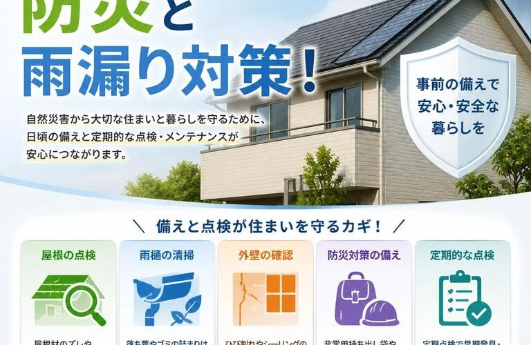 住まいの安全を守る、防災と雨漏り対策！