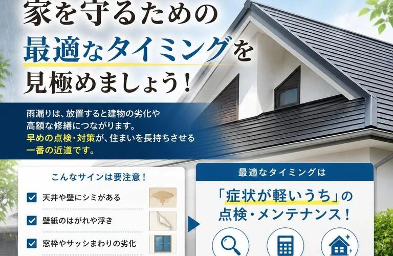 雨漏りから家を守るための最適なタイミングを見極めましょう！