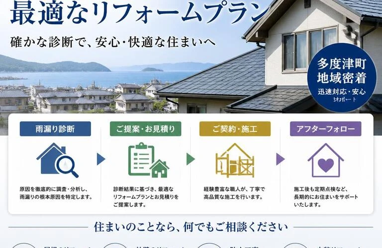 多度津町の住まいを守る、雨漏り診断から始まる最適なリフォームプラン