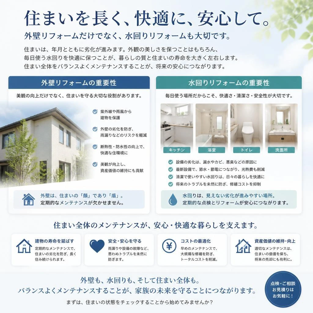 水回りのリフォームにも注意を