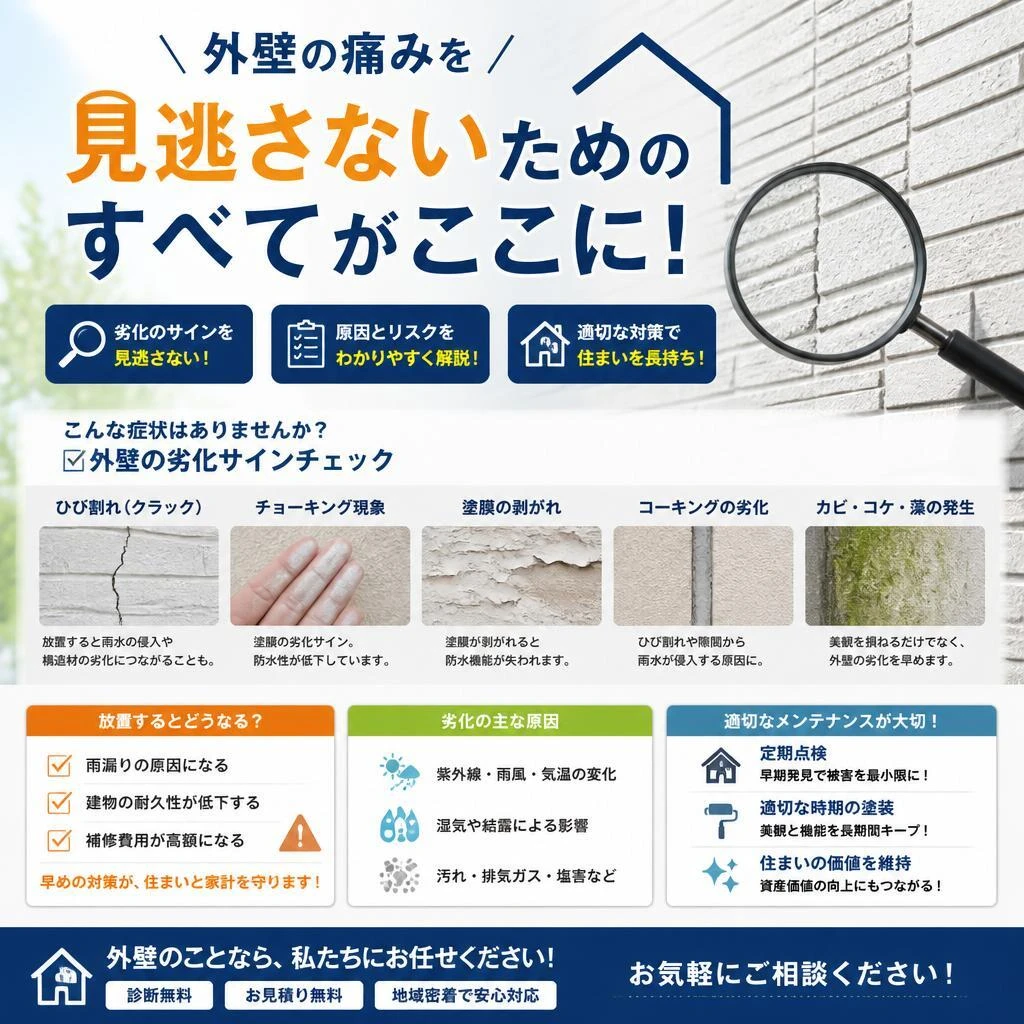 外壁の痛みを見逃さないためのすべてがここに！