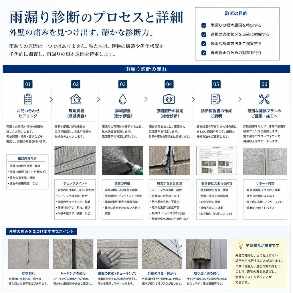 2. 多度津町での雨漏り診断の流れ