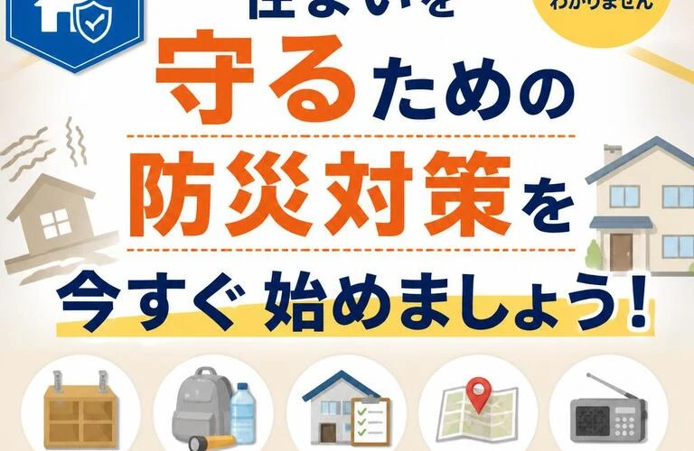 「住まいを守るための防災対策を今すぐ始めましょう！」
