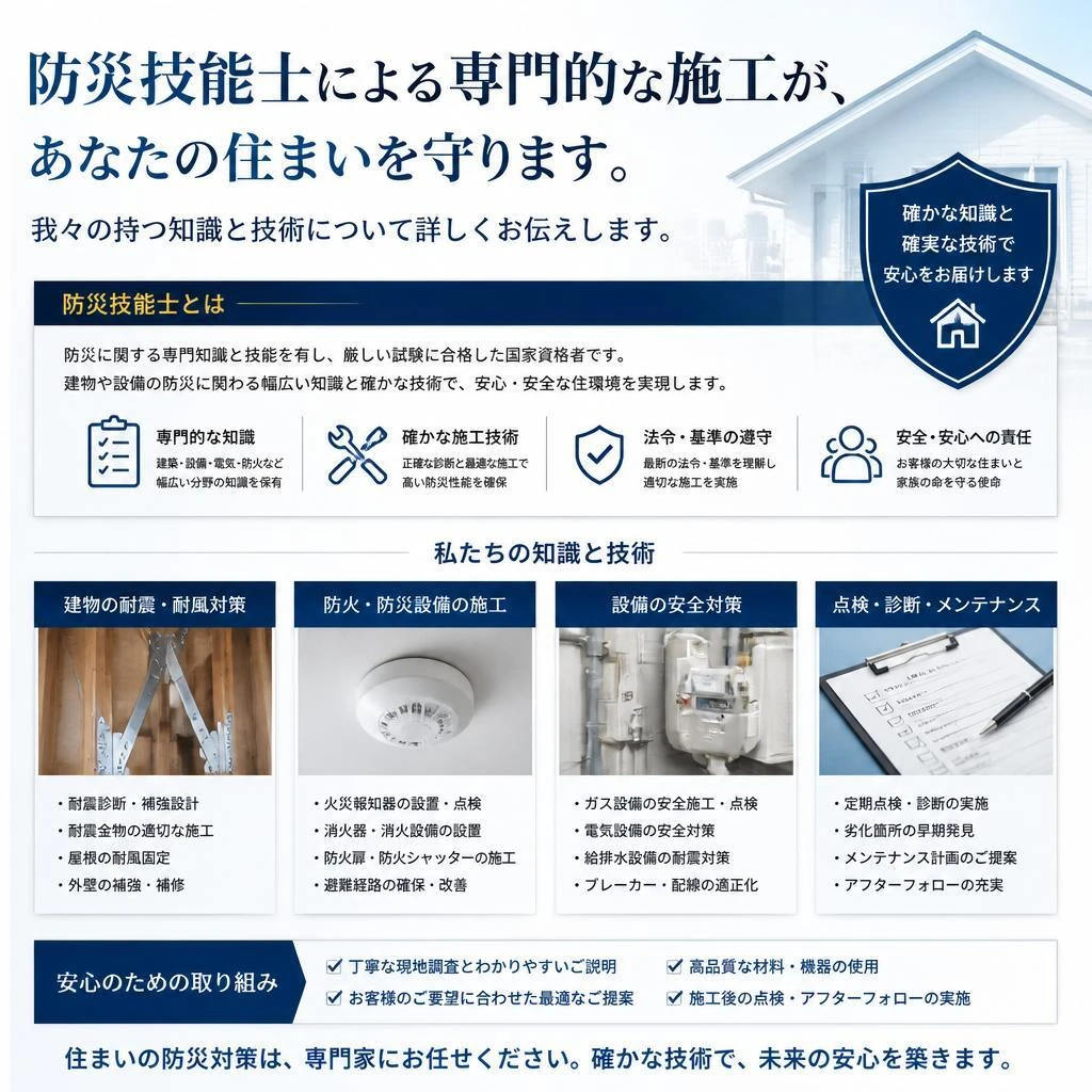 3. 防災技能士が行う施工のメリット