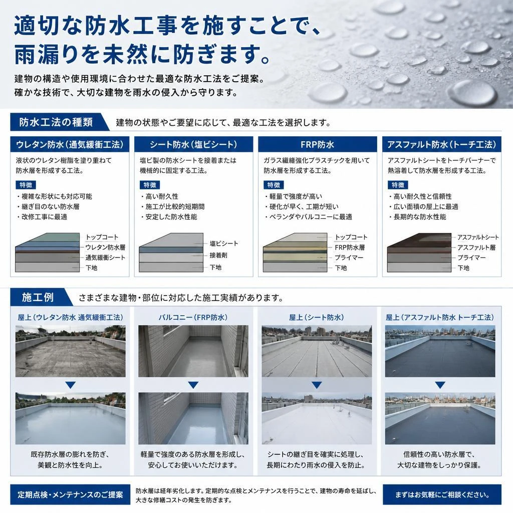 防水工事で住まいを守る