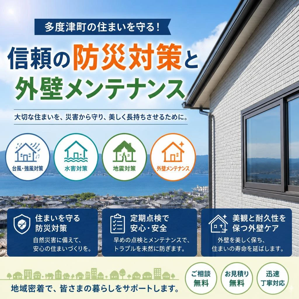 多度津町の住まいを守る！信頼の防災対策と外壁メンテナンス