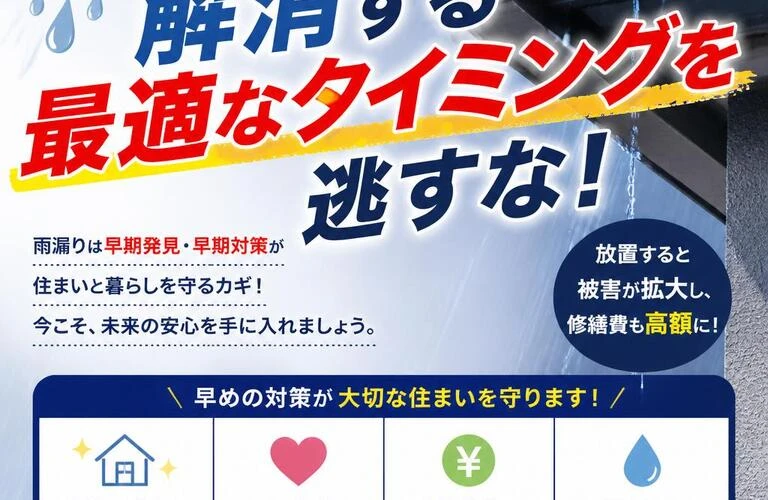 雨漏りの悩みを解消する最適なタイミングを逃すな！