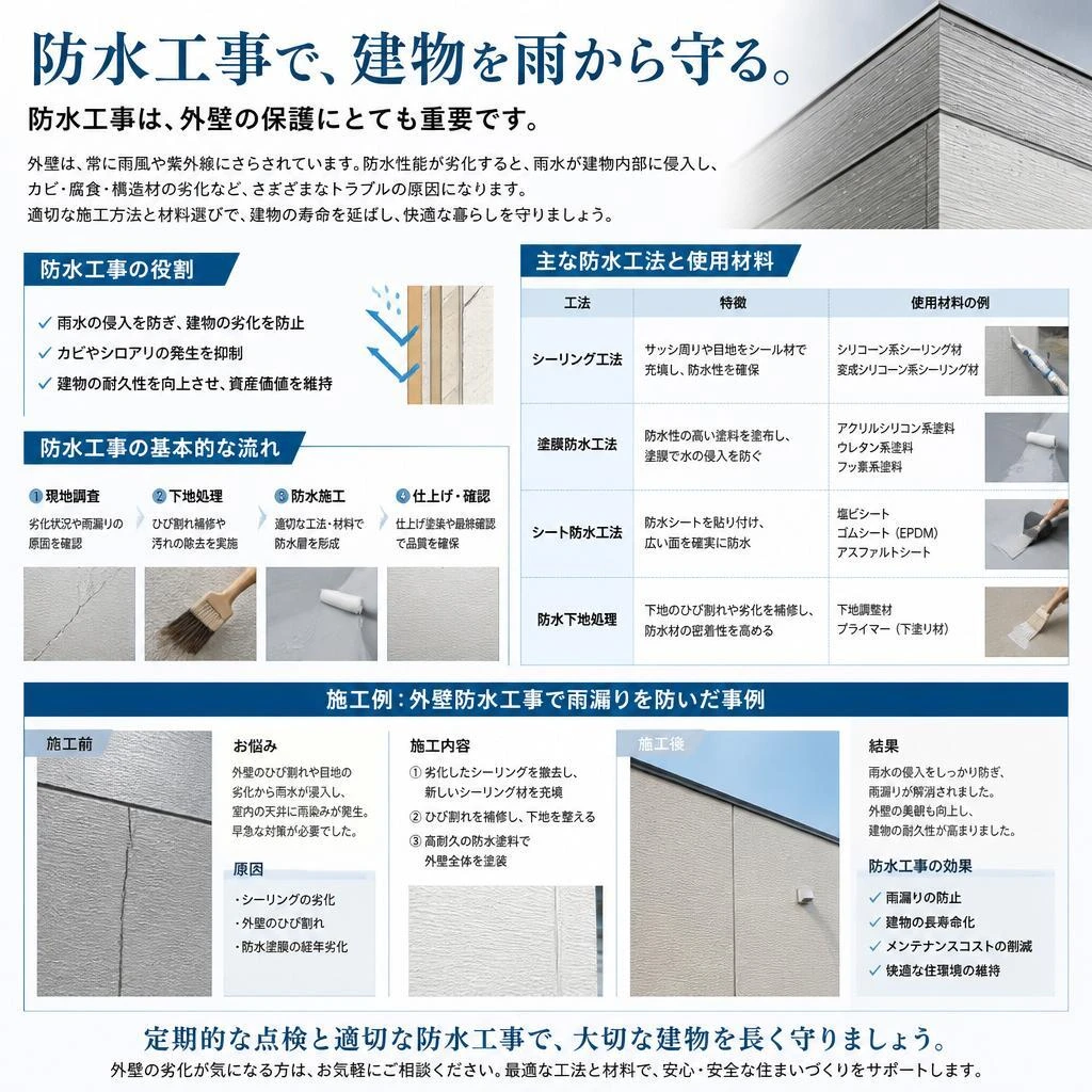 防水工事で安心な住まいを実現