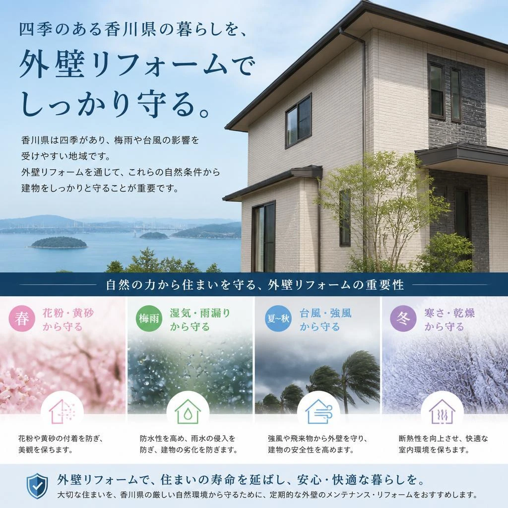 香川県の気候と外壁リフォーム
