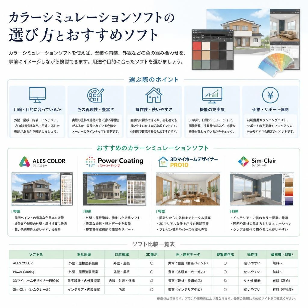 カラーシュミレーションソフトの選び方
