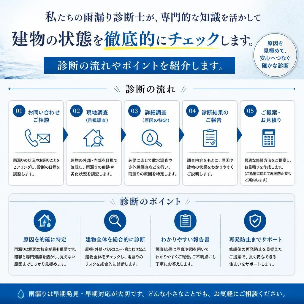 雨漏り診断のプロが行う点検