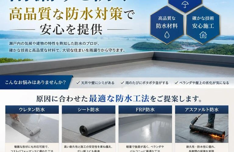 香川県の雨漏りを防ぐ高品質な防水対策で安心を提供