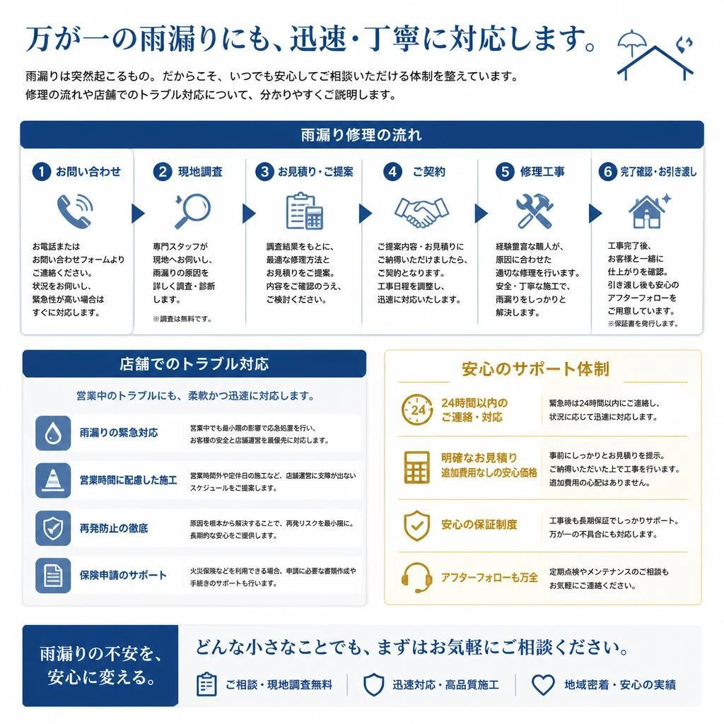 5. 雨漏り修理の流れ