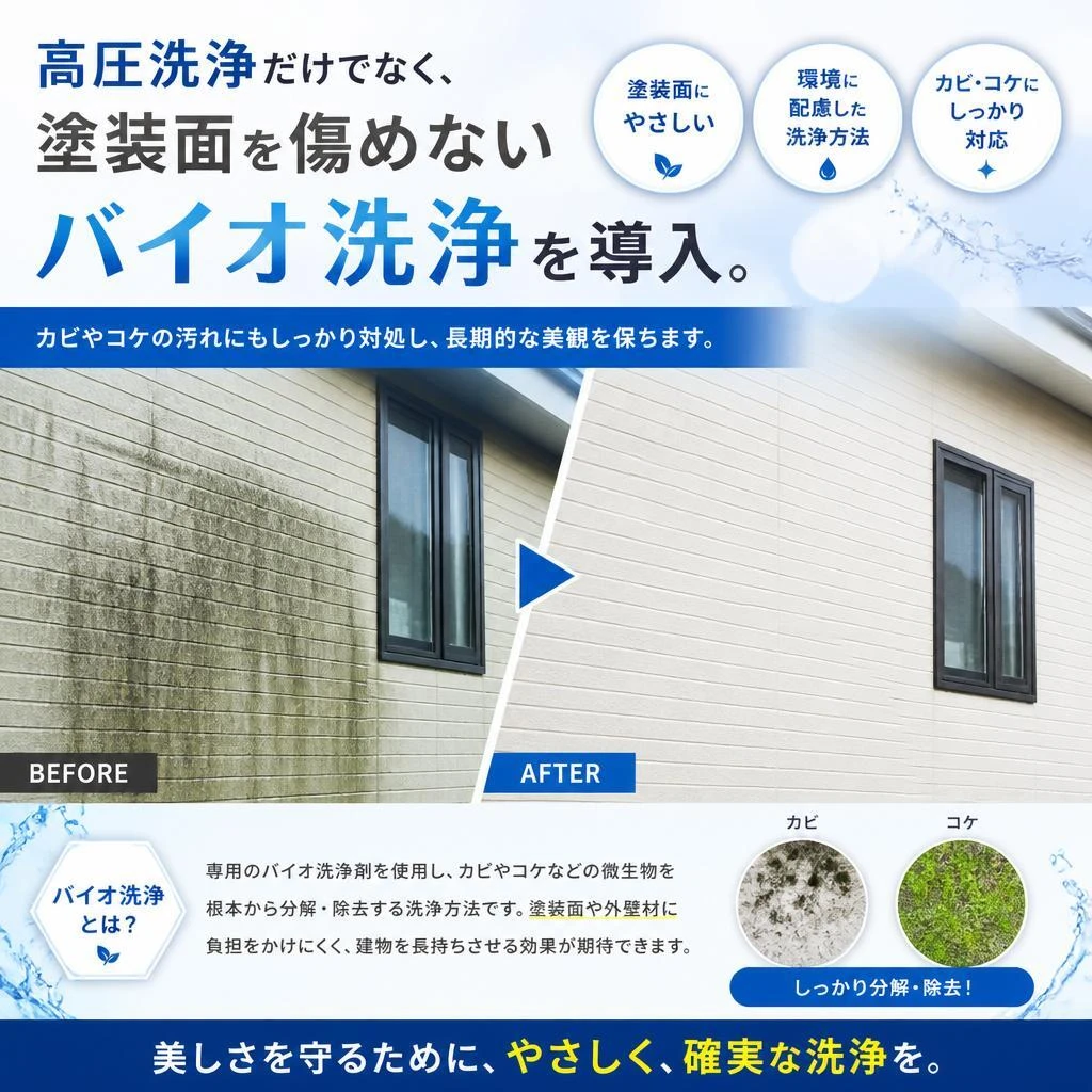 高圧洗浄・バイオ洗浄による汚れ対策