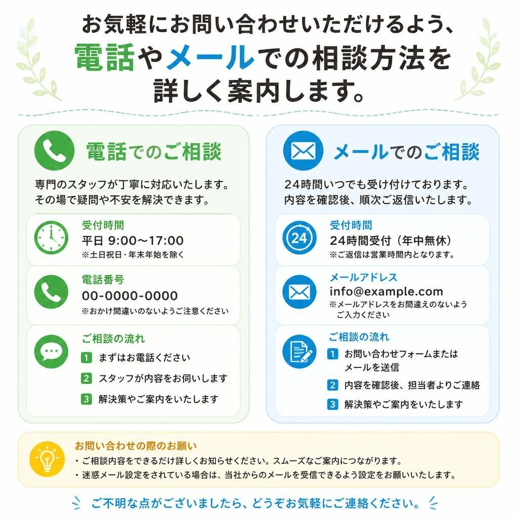 まずは無料相談を！