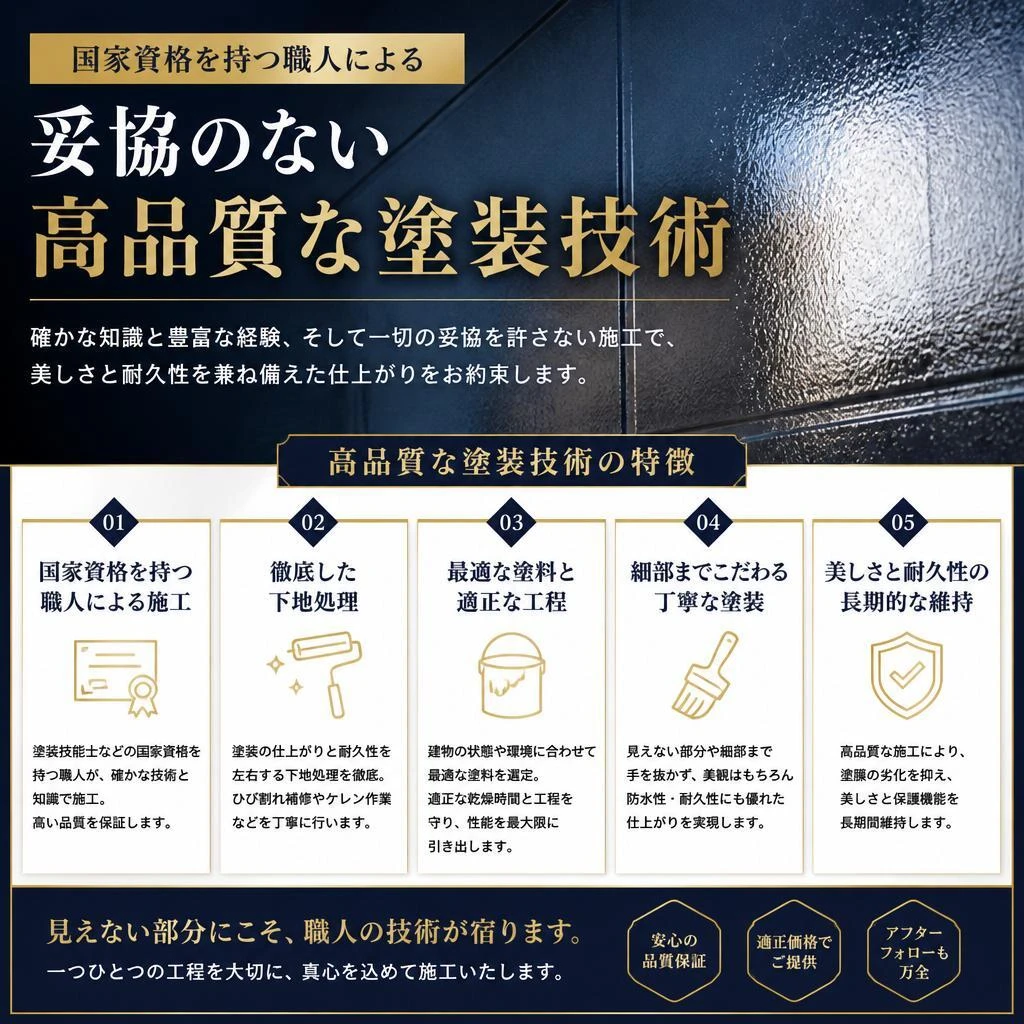 やま塗の高品質な施工技術