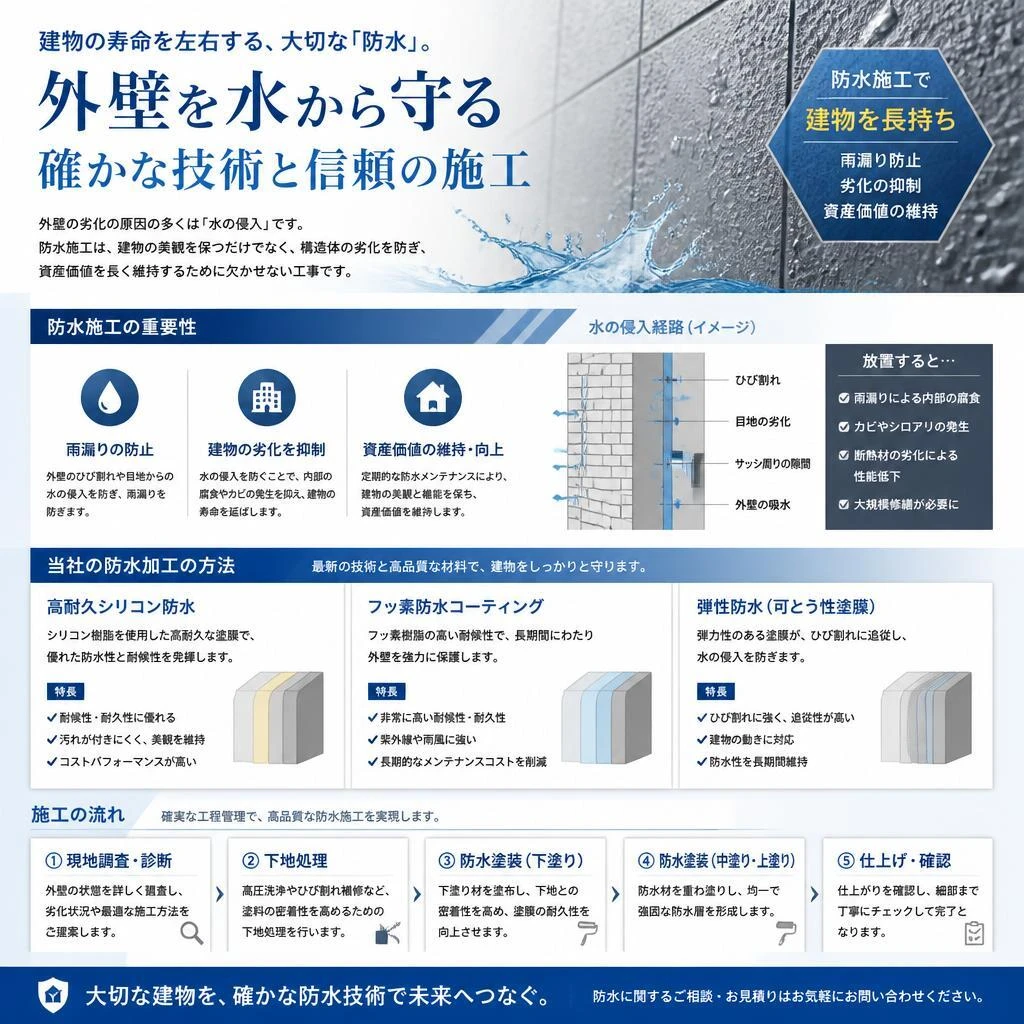 防水施工で安心な住まい