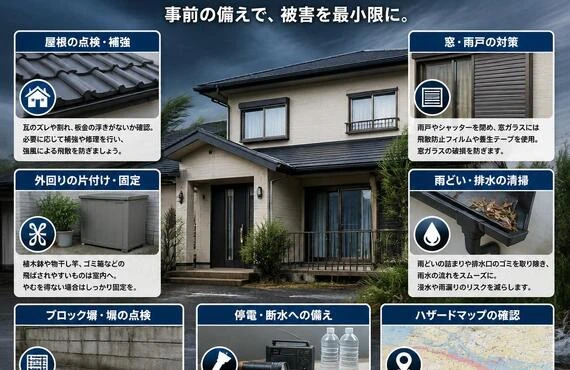 あなたの家を台風から守る、確かな対策を！