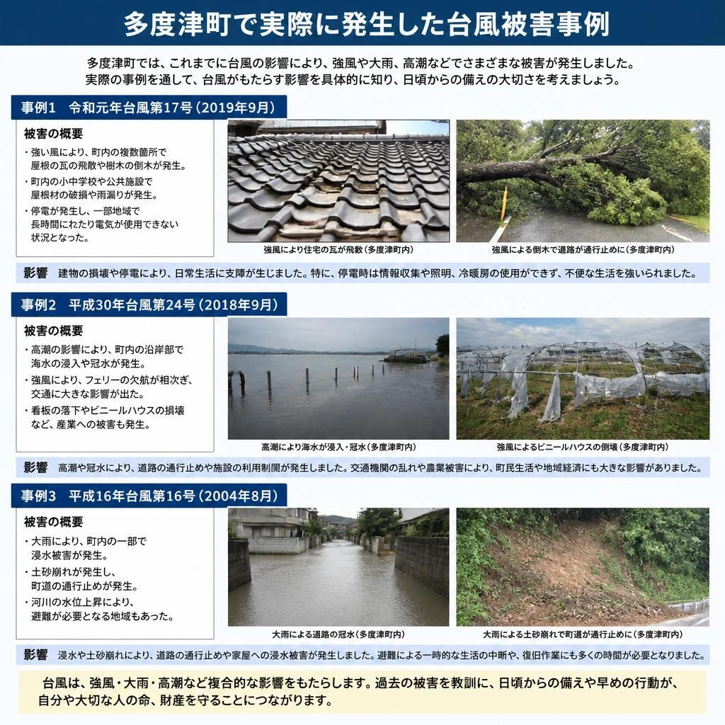 多度津町での台風被害事例