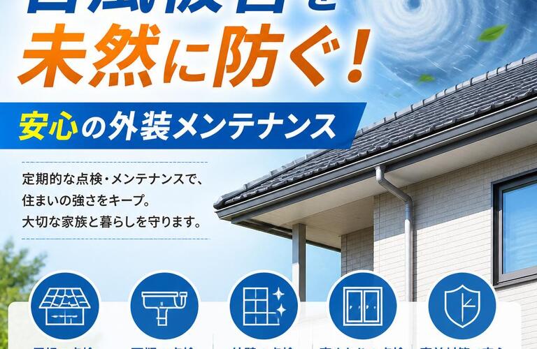 台風被害を未然に防ぐ！安心の外装メンテナンス