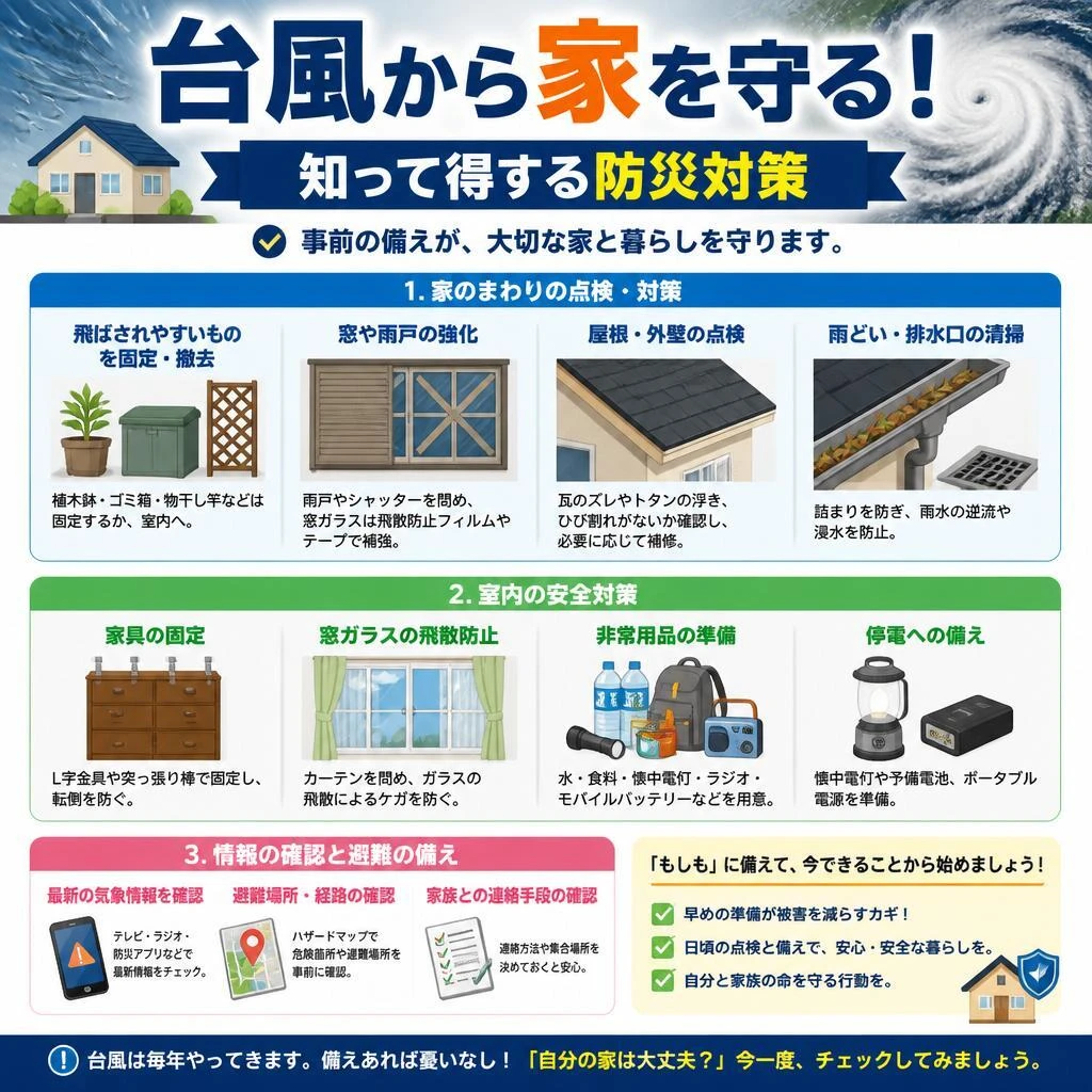 台風から家を守る！知って得する防災対策