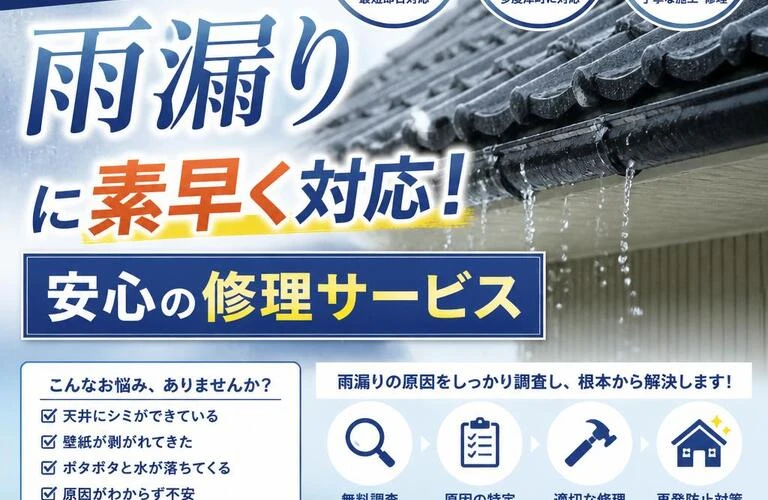 多度津町の雨漏りに素早く対応！安心の修理サービス