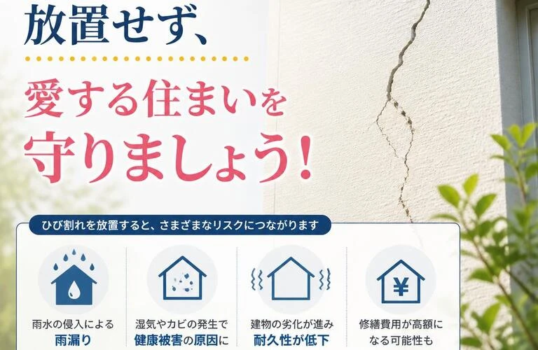 ひび割れを放置せず、愛する住まいを守りましょう！