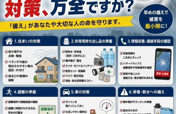 台風シーズン対策、万全ですか？
