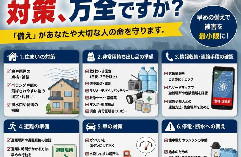 台風シーズン対策、万全ですか？