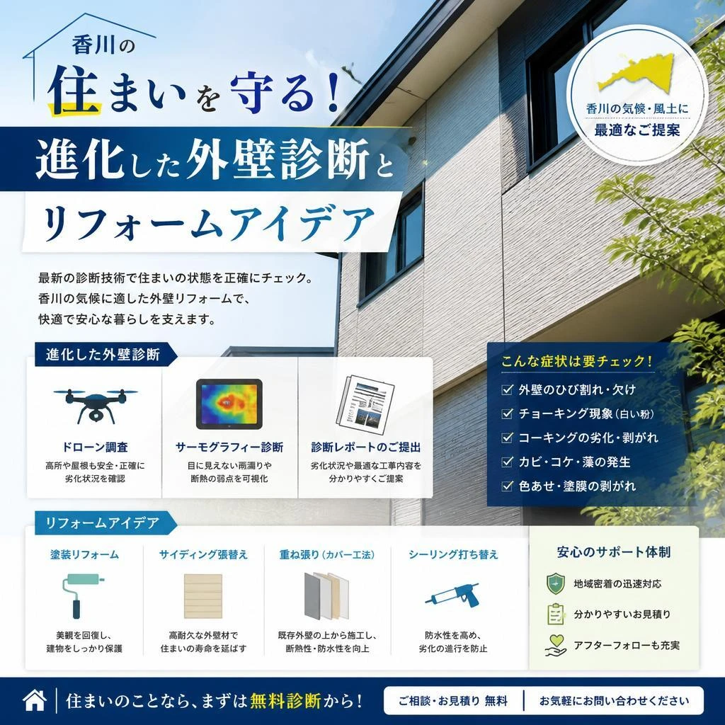 香川の住まいを守る！進化した外壁診断とリフォームアイデア