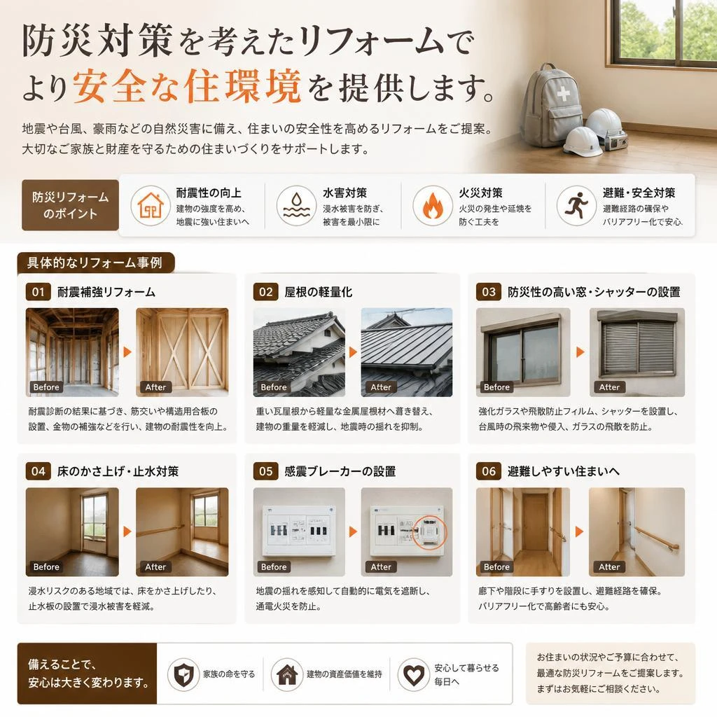 防災対策のためのリフォーム