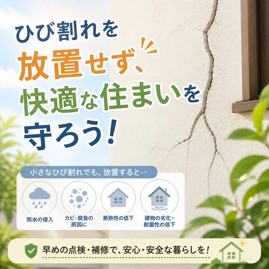 ひび割れを放置せず、快適な住まいを守ろう！