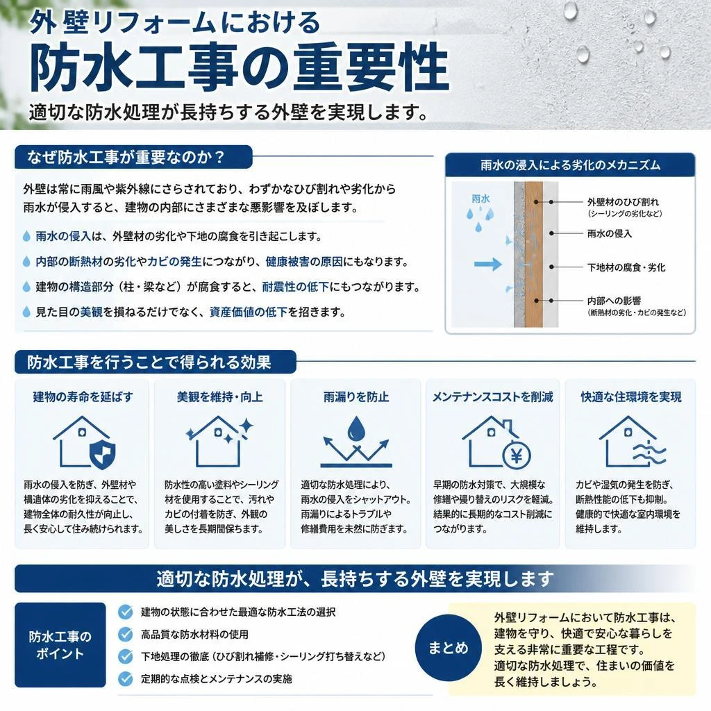 防水工事で住宅を守る