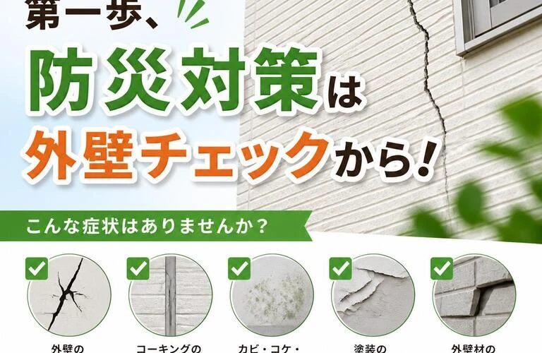 住まいを守るための第一歩、防災対策は外壁チェックから！