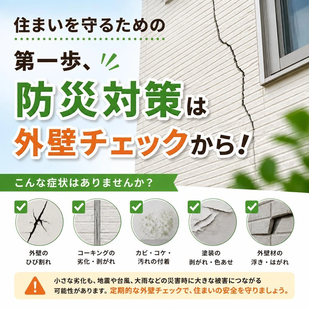 住まいを守るための第一歩、防災対策は外壁チェックから！
