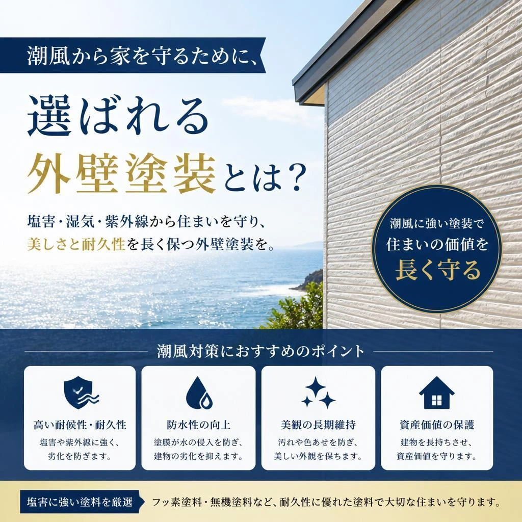 潮風から家を守るために、選ばれる外壁塗装とは？