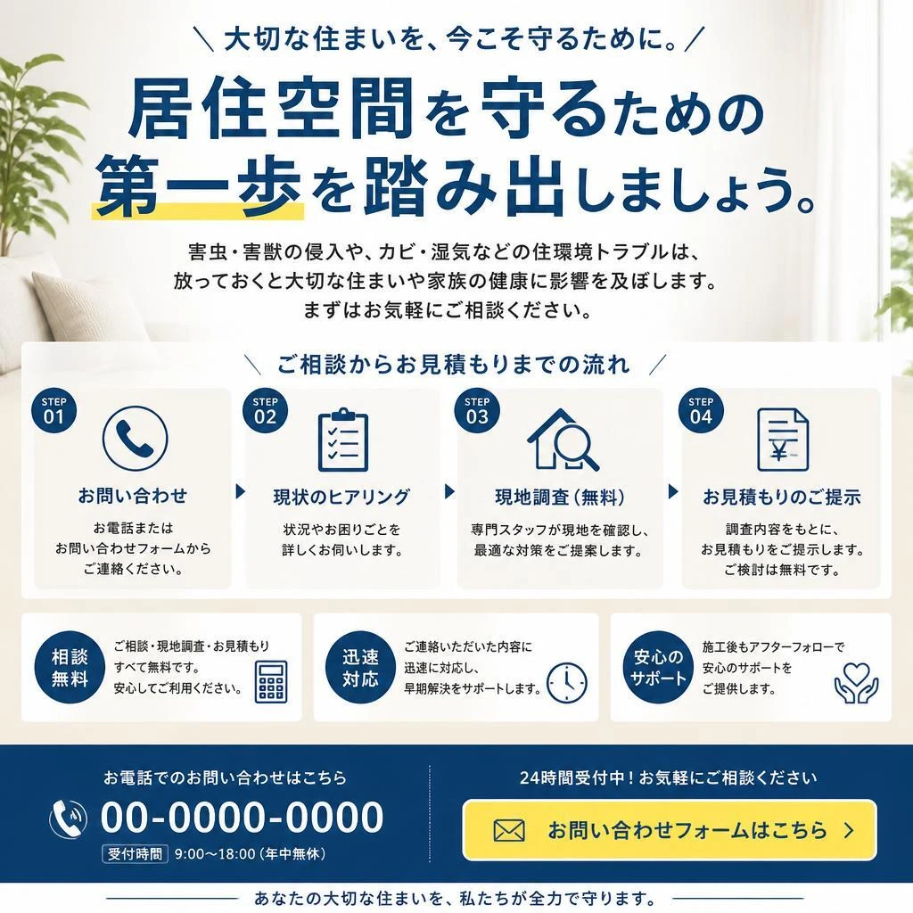 今すぐ問い合わせて、あなたの家を守ろう！