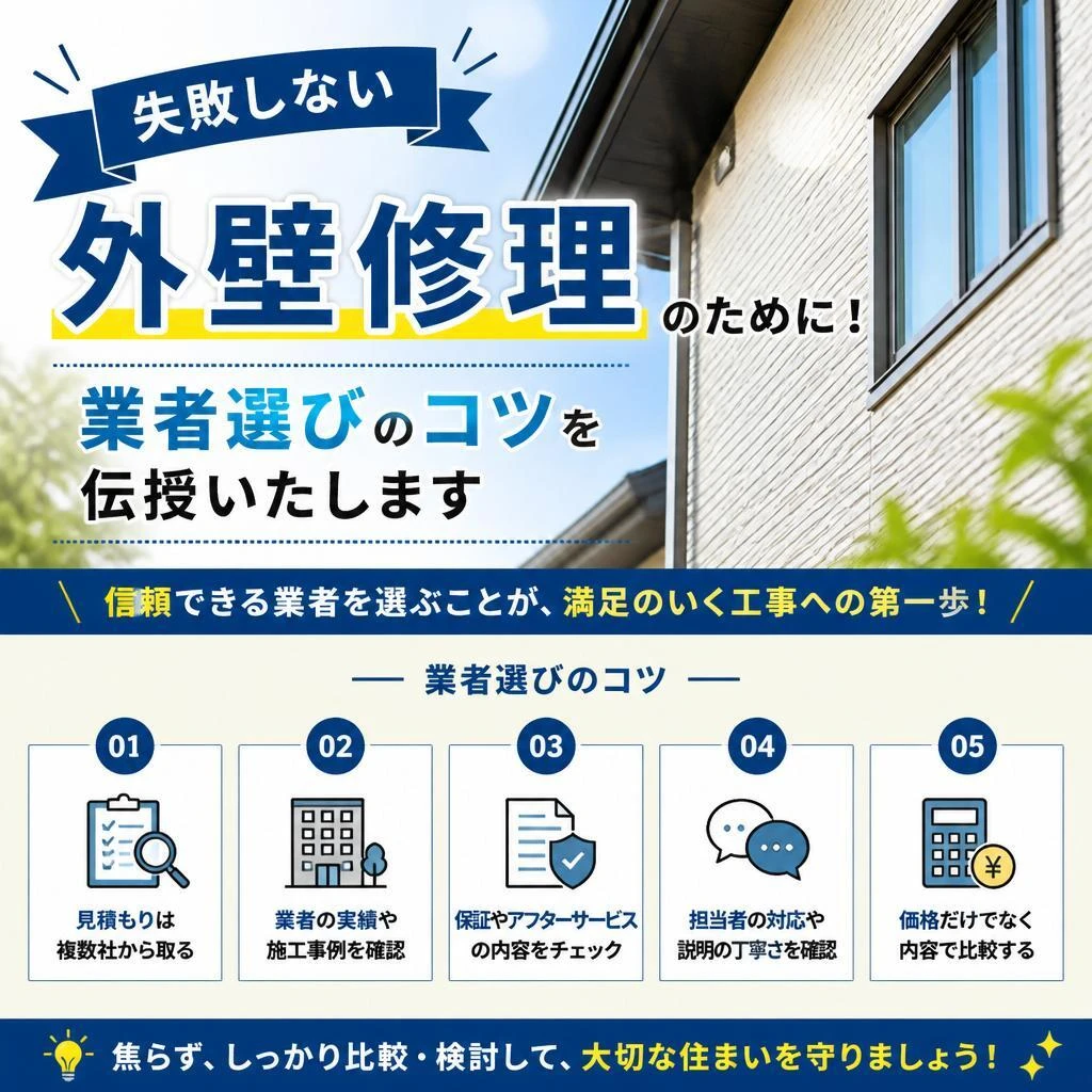 失敗しない外壁修理のために！業者選びのコツを伝授いたします