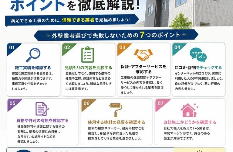 外壁業者選びで失敗しないためのポイントを徹底解説！