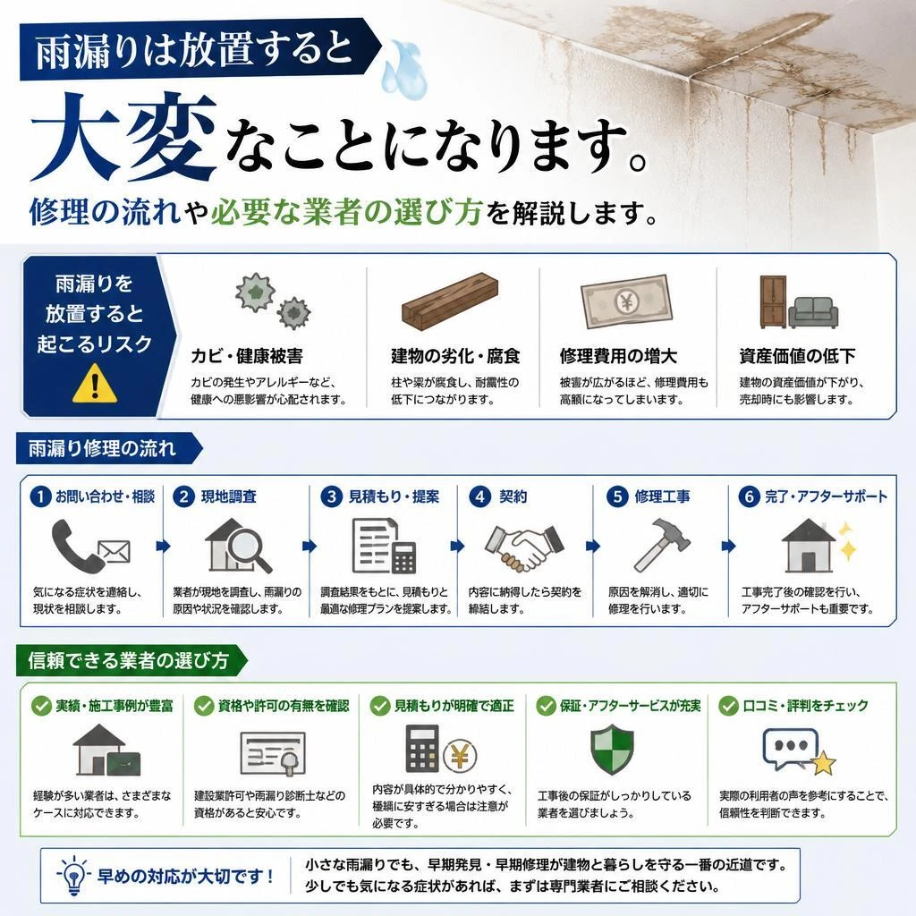 5. 雨漏り修理の手順と重要性
