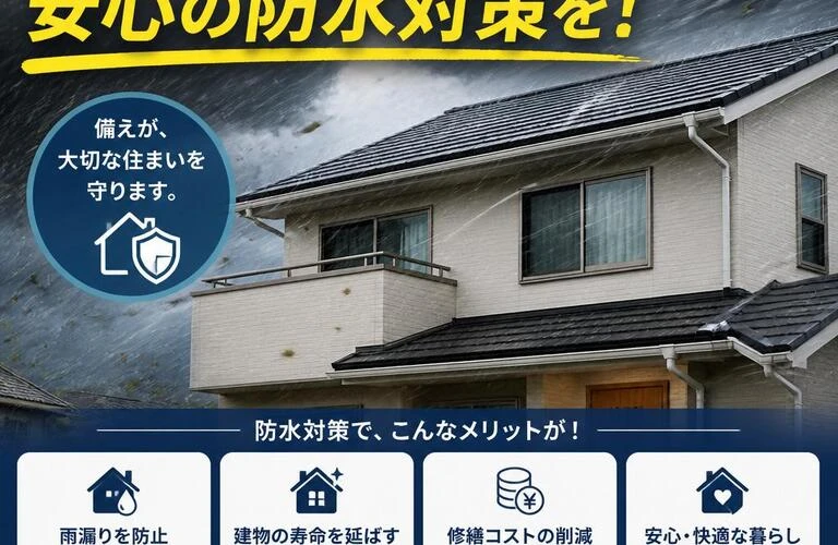 台風から家を守る、安心の防水対策を！