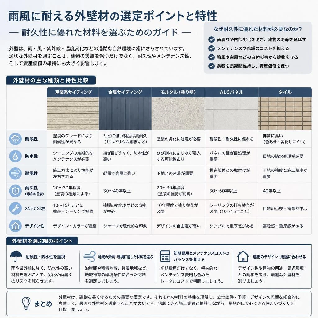 悪天候に強い外壁材の選び方