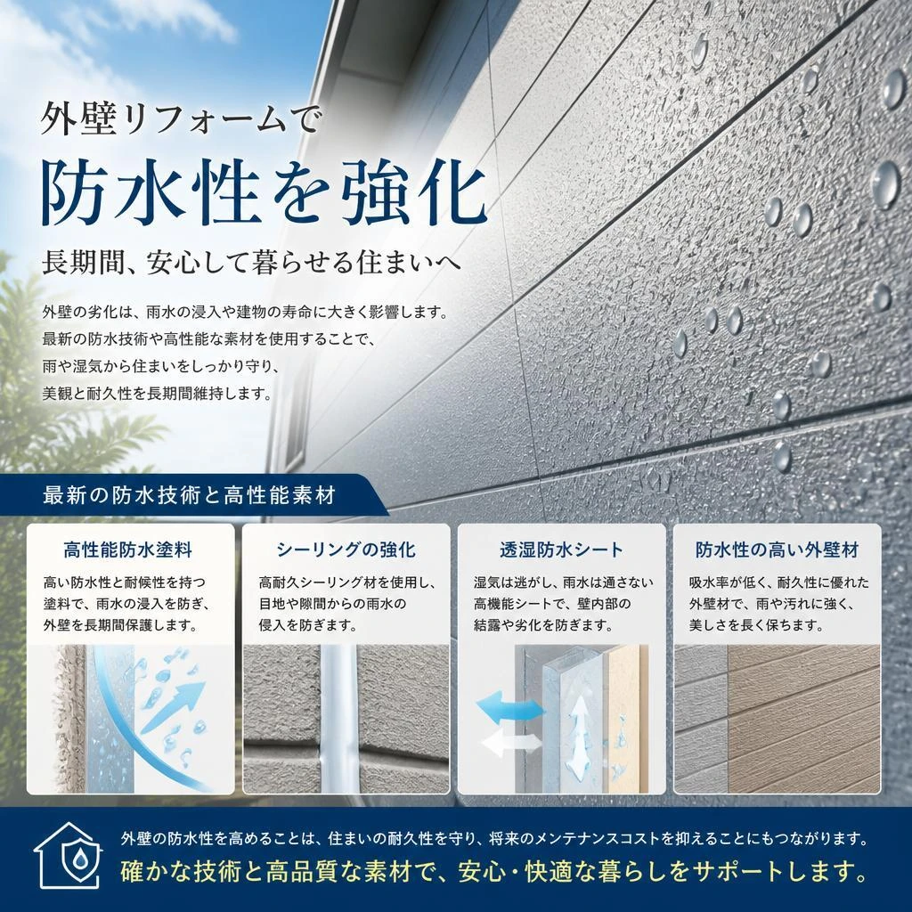 防水性能の向上