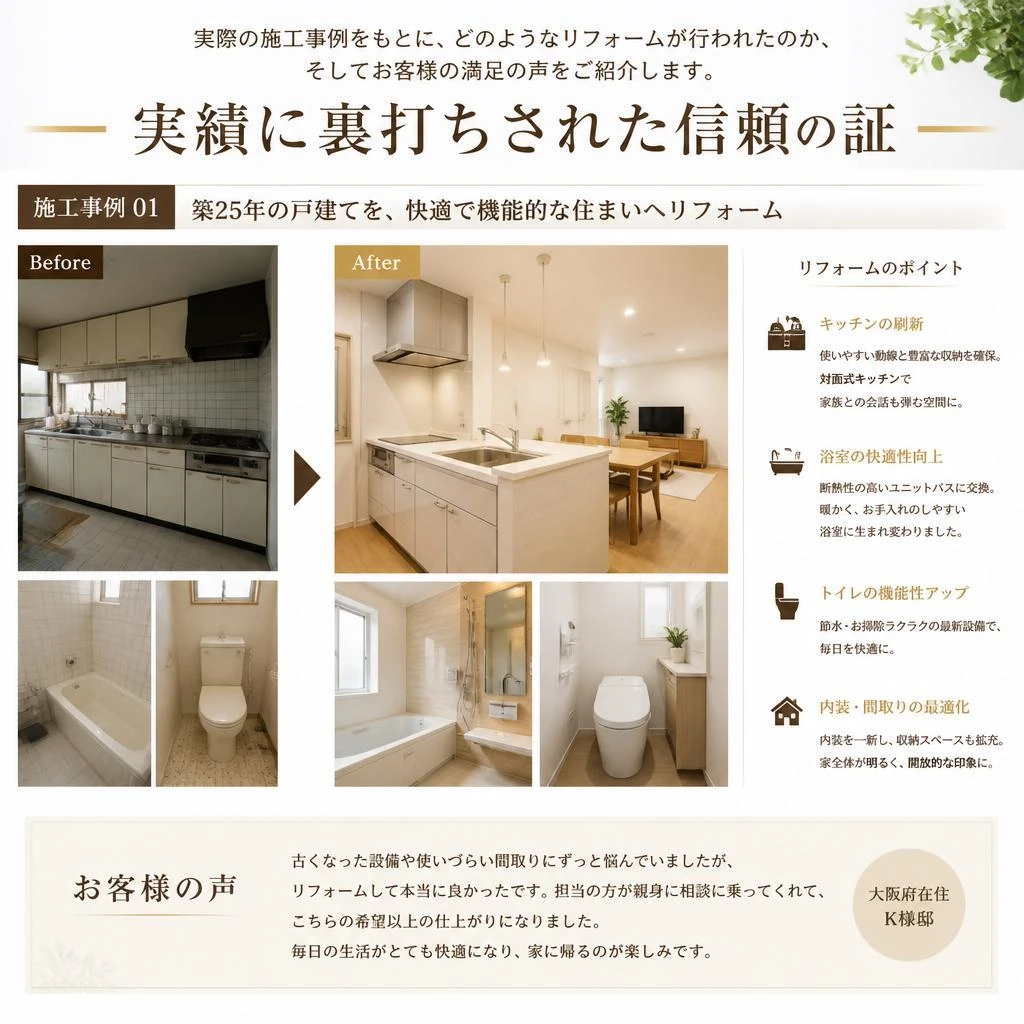施工実績とお客様の声
