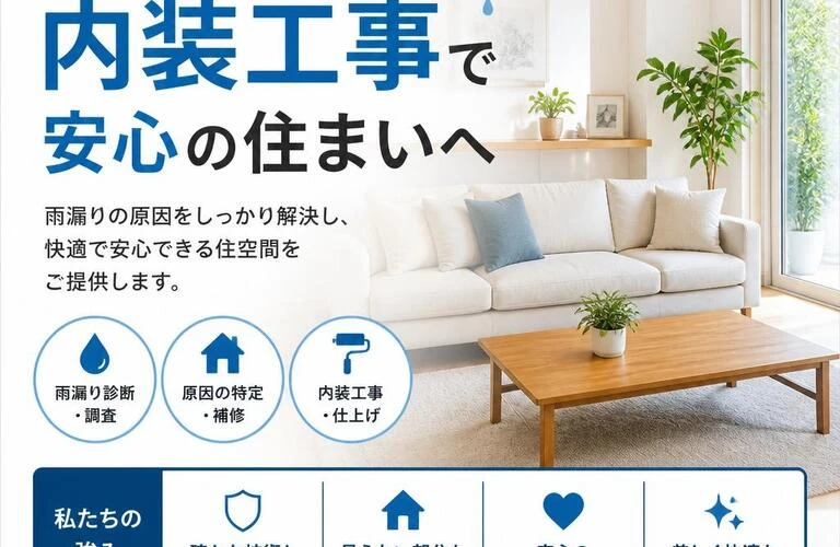 雨漏り対策はお任せ！内装工事で安心の住まいへ