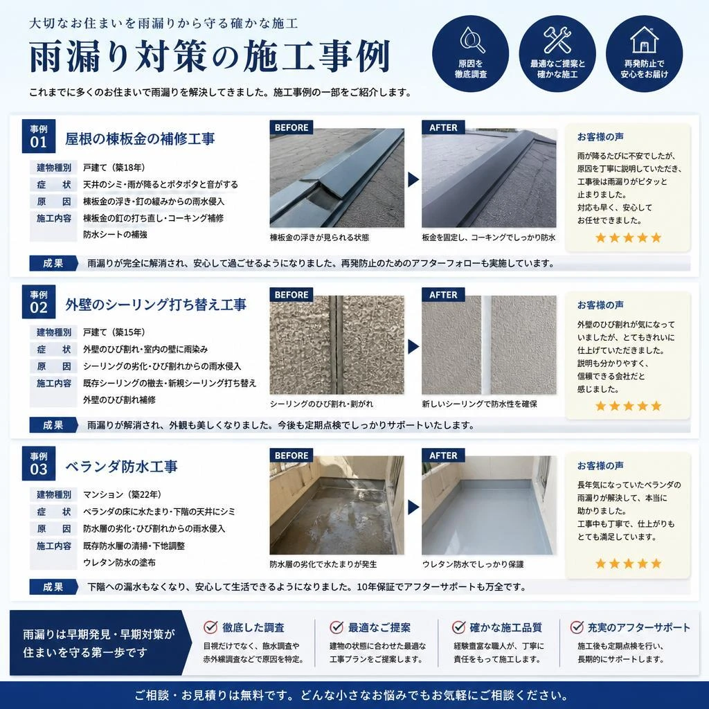 5. 雨漏り対策の施工事例