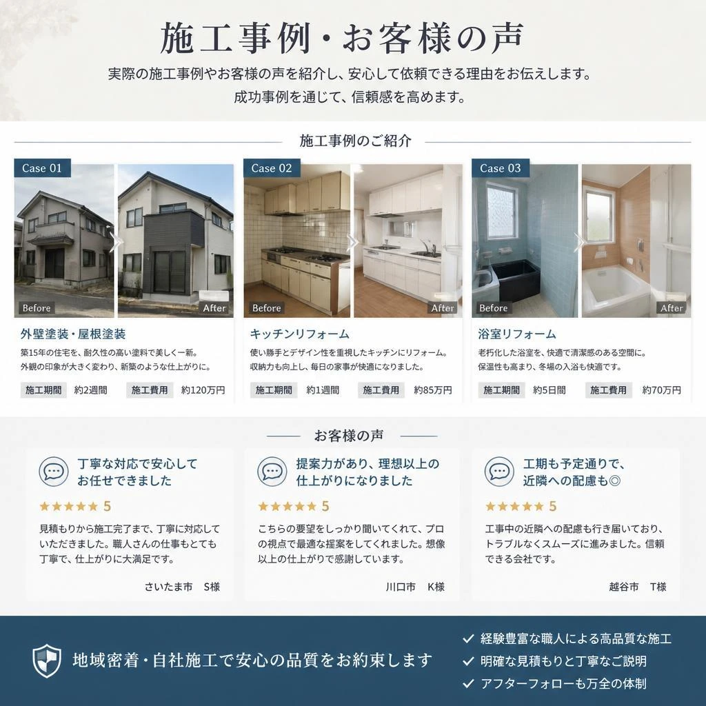 お客様の声・施工事例