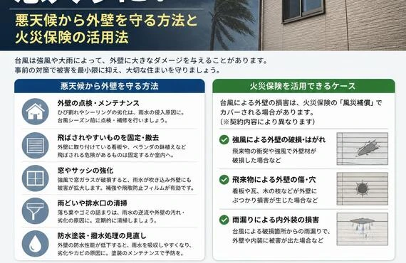 台風対策は念入りに！悪天候から外壁を守る方法と火災保険の活用法