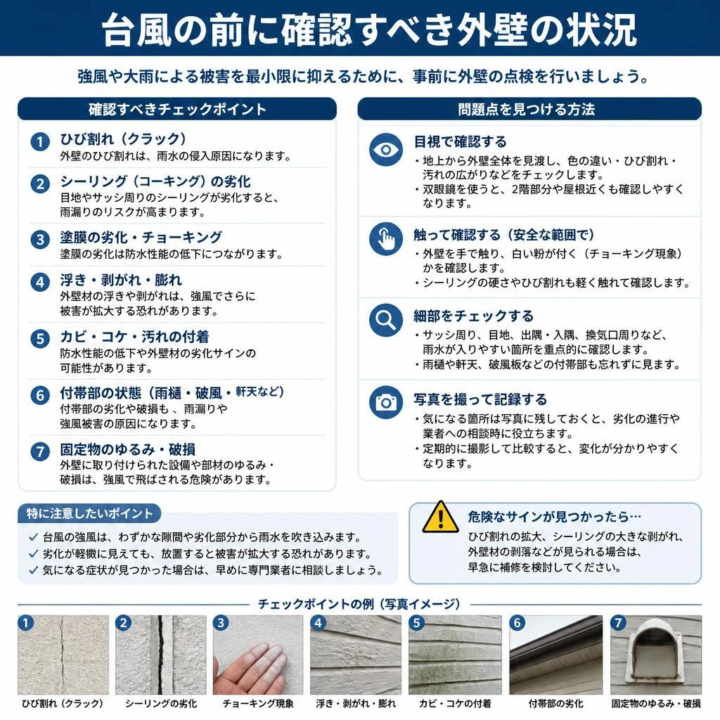 2. 台風前の外壁チェックリスト