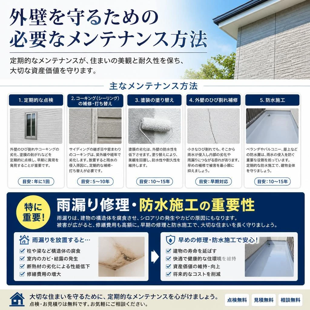 悪天候から外壁を守るために必要なメンテナンス